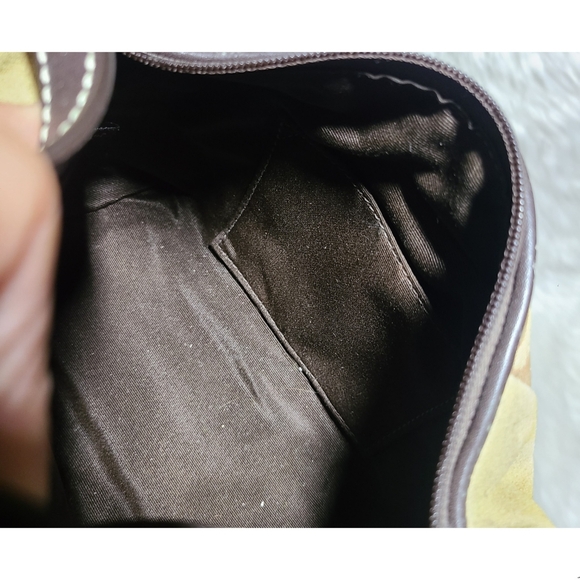 Coach|Gold Canvas & Suede Patchwork Mini Bag - Picture 8 of 13